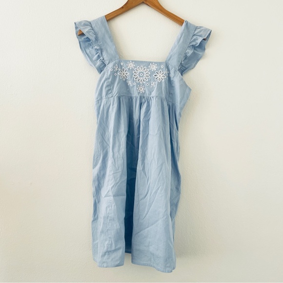 Draper James Maddie Embroidered Babydoll Dress in Blue Stripe - Picture 10 of 10